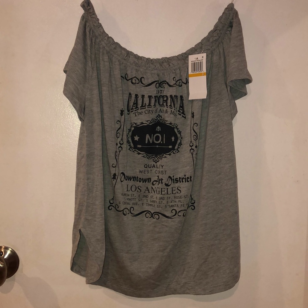 WOMENS Goldrush Off the Shoulder Grey Top